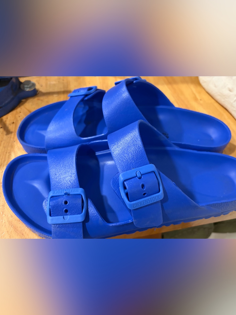 Birkenstock- size 11 women’s Blue Dual-Strap Comfort Sandals